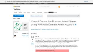 Cannot Connect to Domain Joined Server using WMI with Domain Admin ...