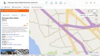 Washington Manor Middle School San Leandro CA - Map & directions ...