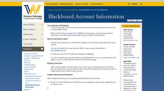 Blackboard Account Information | Western Nebraska Community College