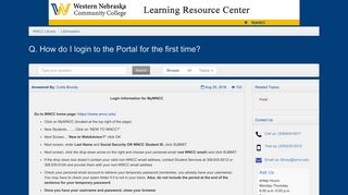 How do I login to the Portal for the first time? - LibAnswers