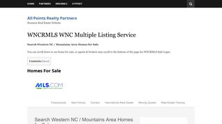 WNCRMLS WNC Multiple Listing Service - Points Realty Partners