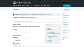 Function Reference/wp login url « WordPress Codex