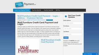 Wolf Furniture Credit Card Payment - Login - Address - Customer ...