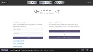 Account Sign Up & Log-In| Sub-Zero, Wolf, and Cove