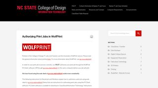 Authorizing Print Jobs in WolfPrint – College of Design Information ...