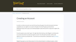 Creating an Account | wolfquest