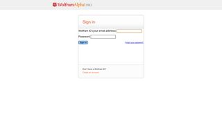 Wolfram|Alpha Pro: Sign In