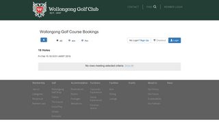 MiClub Online Tee Times - Wollongong Golf Club