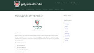 MiClub upgrades & Member section | Wollongong Golf Club