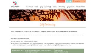 Golf Membership | Port Kembla Golf Club