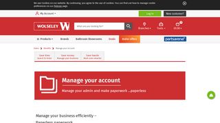 Manage your Account at Wolseley
