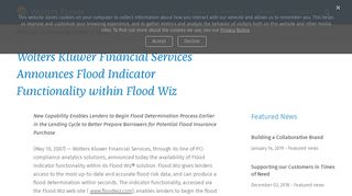 Wolters Kluwer Financial Services Announces Flood Indicator ...