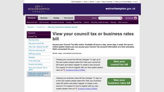 View your council tax or business rates bill - City of Wolverhampton ...