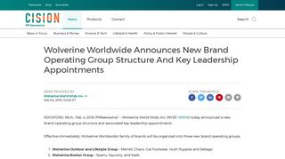 Wolverine Worldwide Announces New Brand Operating Group ...