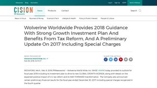 Wolverine Worldwide Provides 2018 Guidance With Strong Growth ...