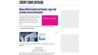 Woman Within Credit Card Payment, Login, and Customer Service ...