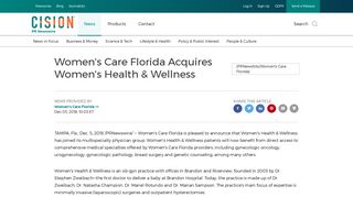 Women's Care Florida Acquires Women's Health & Wellness