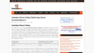 Jamshedpur Women's College | Student Login, Courses ...