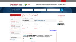 Wonder Cement Ltd, Udaipur | Company & Key Contact Details ...