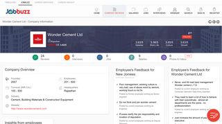 Wonder Cement Ltd - Company Overview | Jobbuzz