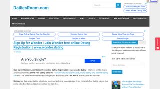 Join Wonder free online Dating Registration | www ... - Dailiesroom.com