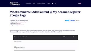WooCommerce: Add Content @ My Account Register / Login Page