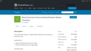 WooCommerce Force Authentification Before Checkout | WordPress ...