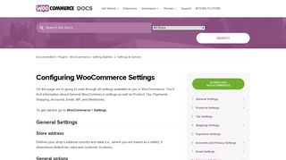 Configuring WooCommerce Settings - WooCommerce Docs