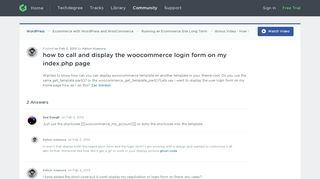 how to call and display the woocommerce login form on my index.php ...