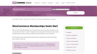 WooCommerce Memberships Quick Start - WooCommerce Docs