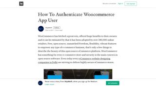 How To Authenticate Woocommerce App User – Avyatech – Medium