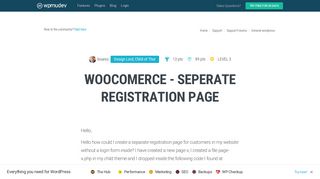 Woocomerce - Seperate Registration Page - WPMU Dev