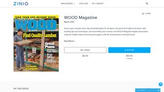WOOD Magazine subscription - Zinio