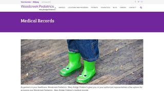 Medical Records - Woodcreek Pediatrics - Mary Bridge Children's