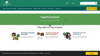 Forgotten Password | Scrapbook | The Woodland Trust