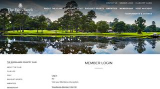 Member Login | The Woodlands Country Club - ClubCorp