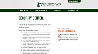 WoodTrust Bank: Security Center