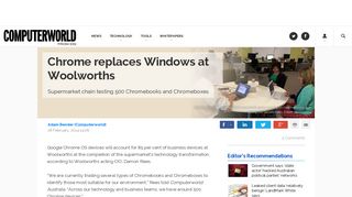 Chrome replaces Windows at Woolworths - Computerworld