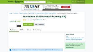 Woolworths Mobile (Global Roaming SIM) Reviews - ProductReview ...