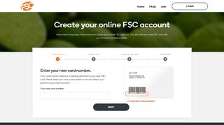Create Online Account - Frequent Shopper Club