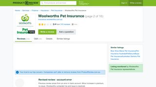 Woolworths Pet Insurance Reviews (page 2) - ProductReview.com.au