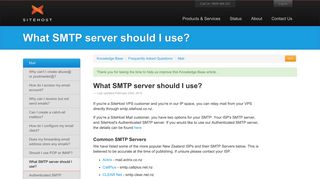 Knowledge Base - What SMTP server should I use? - SiteHost New ...