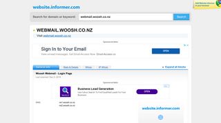 webmail.woosh.co.nz at WI. Woosh Webmail - Login Page