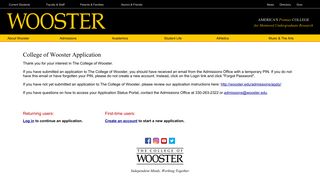 College of Wooster Application - The College of Wooster