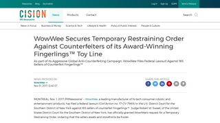 WowWee Secures Temporary Restraining Order Against ...