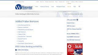 Worcester Credit Union – Online Banking & Added Value Services