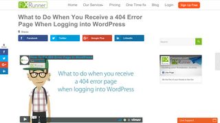 How to Solve a 404 Error When Logging into WordPress - Fixrunner