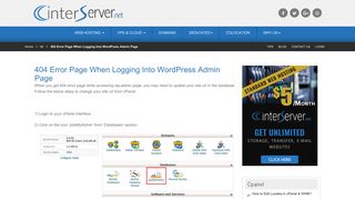 404 Error Page When Logging Into WordPress Admin Page - InterServer