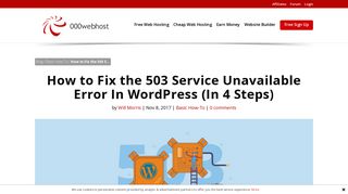 How to Fix the 503 Service Unavailable Error In WordPress (In 4 Steps ...