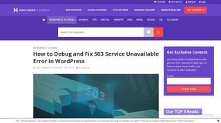 How to Debug and Fix 503 Service Unavailable Error in WordPress